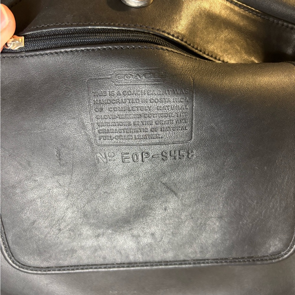 Coach Vintage Chelsea Hippie Flap Black Leather Crossbody 2000 Costa Rica - Picture 9 of 10